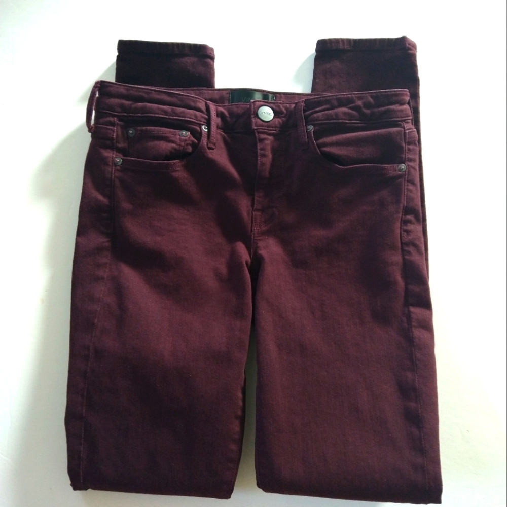 Vince Shiraz Red Riley Low Rise Skinny Jeans Sz 27